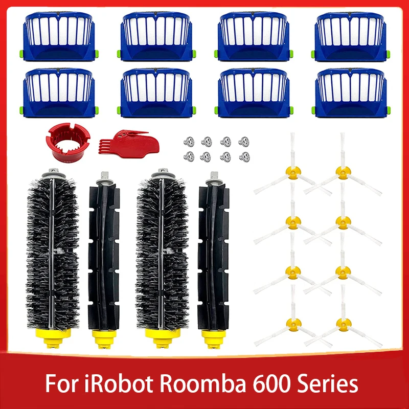 

Replacement Part Kit For IRobot Roomba 600 Series 610 620 625 630 650 660 Vacuum Beater Bristle Brush+Aero Vac Filter+side Brush
