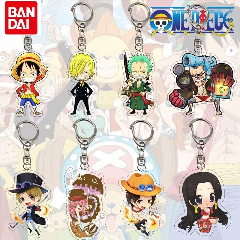 

Bandai цельный брелок Аниме периферийная серия акриловая школьная сумка подвеска брелок пират Луффи металлический брелок автомобильные аксе...