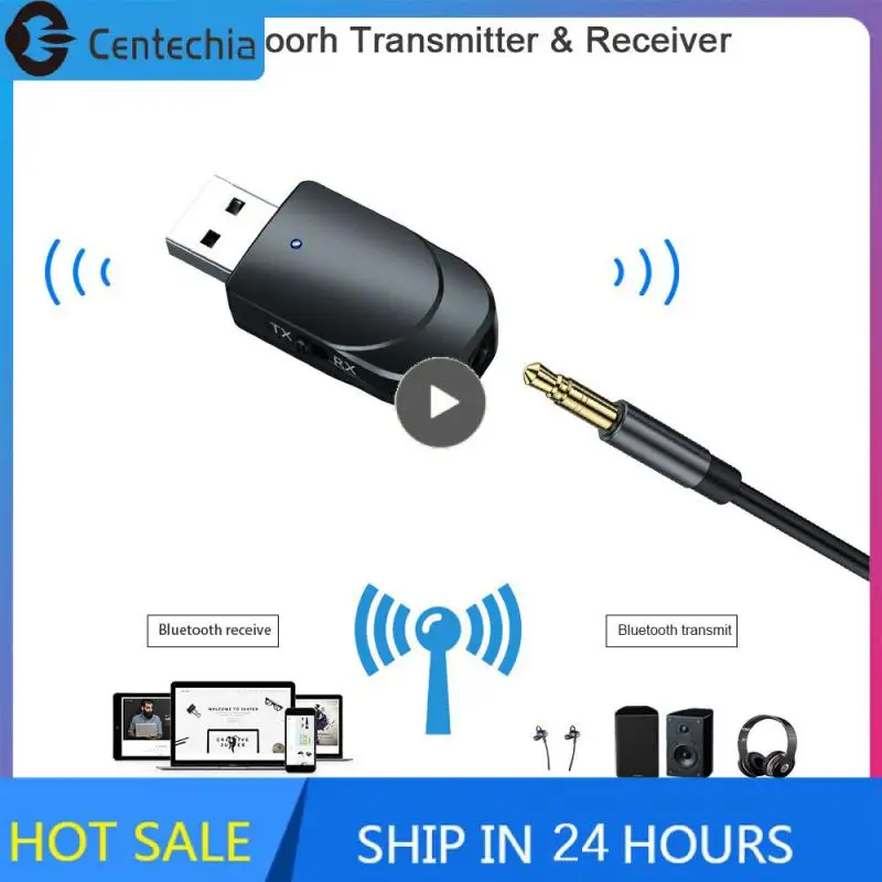 

Black Mini Wireless Usb Adapter Fast Transmission Speed Car Receiver Multifunctional Led Light 10m Portable