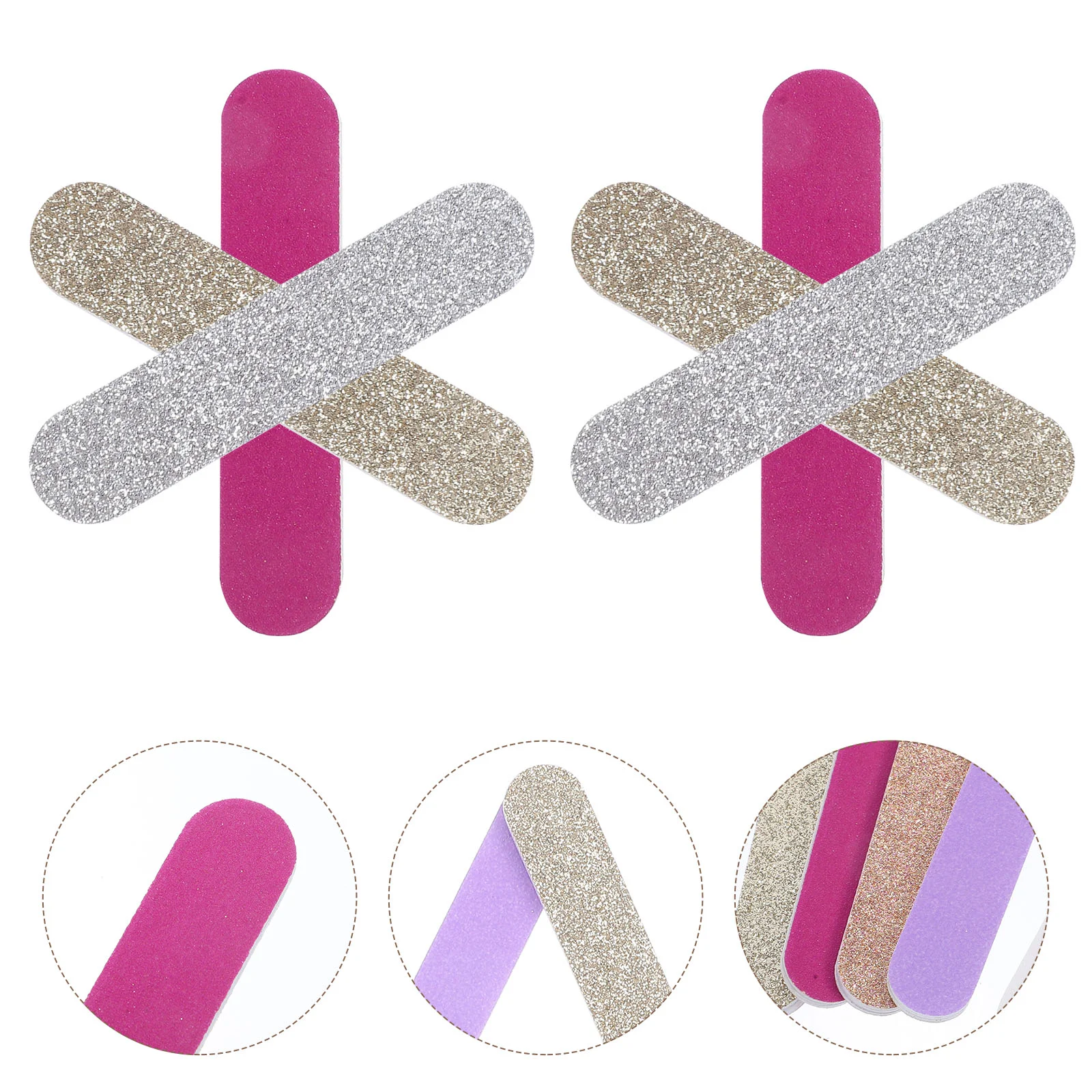 

Glitter Nail File Strips Manicure File Pedicure File Strip Portable Nail Buffer