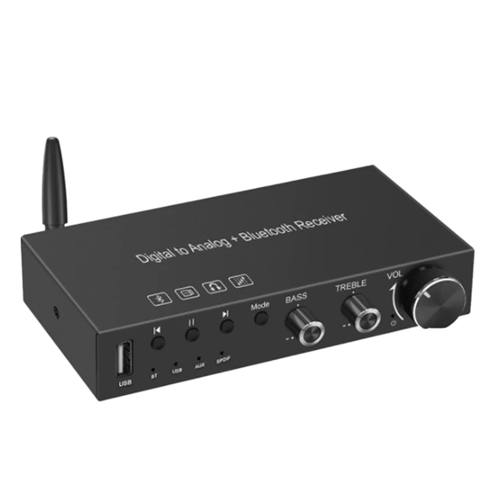 

USB 192 кГц DAC цифро-аналоговый преобразователь с усилителем для наушников, встроенным приемником Bluetooth 5,0, музыкальный плеер