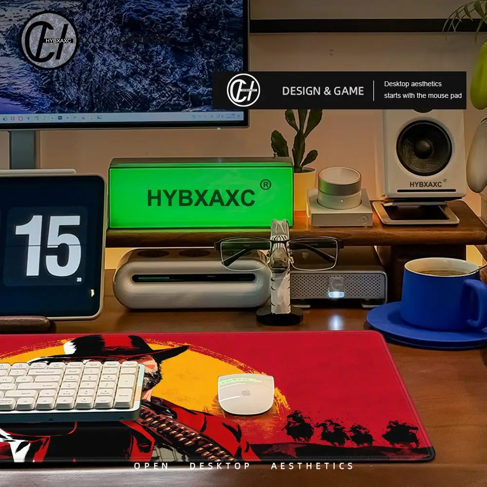 Фото Большой игровой коврик для клавиатуры и мыши HYBXAXC Red-Dead Redemption 2, резиновый коврик для компьютера, планшета, офиса, XXL, для геймеров №3