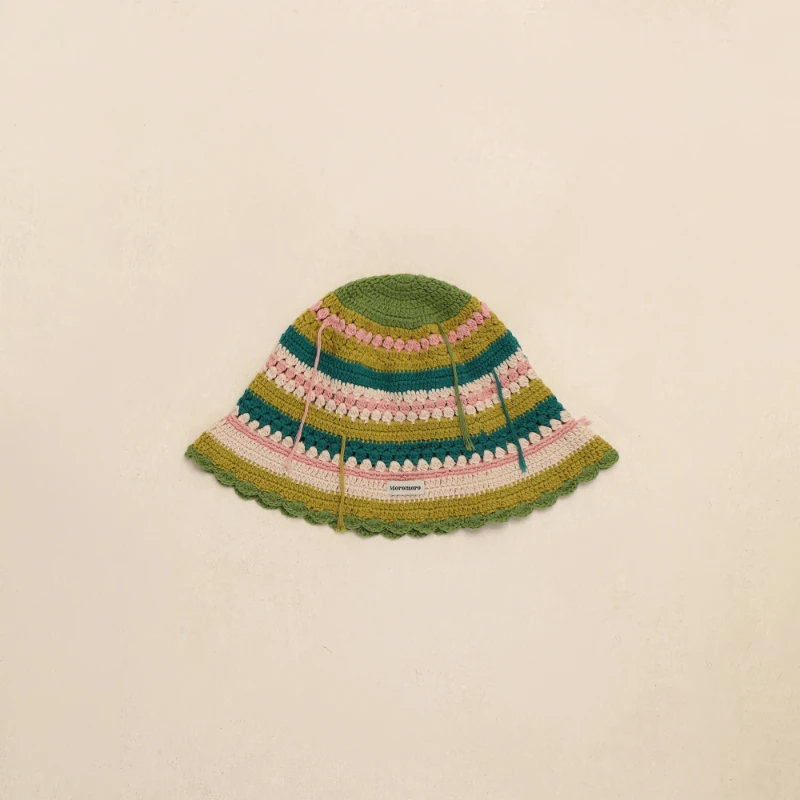 

Handmade Tassel Fisherman Hat Women's Striped Lace Niche Display Face Small Knitted Hat Street Shot Fashion Vintage Bucket Hats