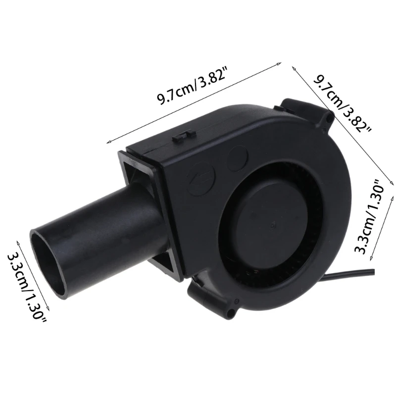 

N0HB BBQ Fan PWM Blower 97x97x33mm 12V 2A Large Air Flow 110-240V AC Powered Fan Adjustable Speed US Plug for Charcoal