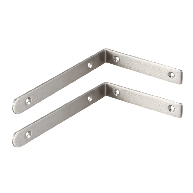 

Hot-2Pcs 200X138mm L Shape Stainless Steel Corner Brace Repair Angle Bracket