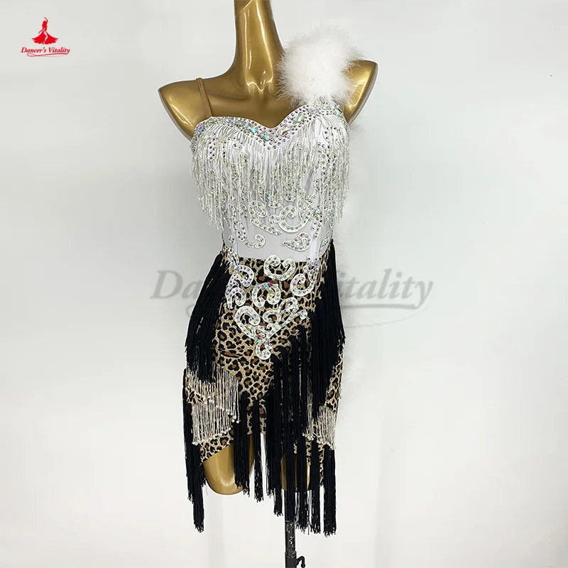 

Одежда для взрослых для латиноамериканских танцев, детское Танго, чаша, Румба, танцевальные платья, женское платье с бахромой на заказ