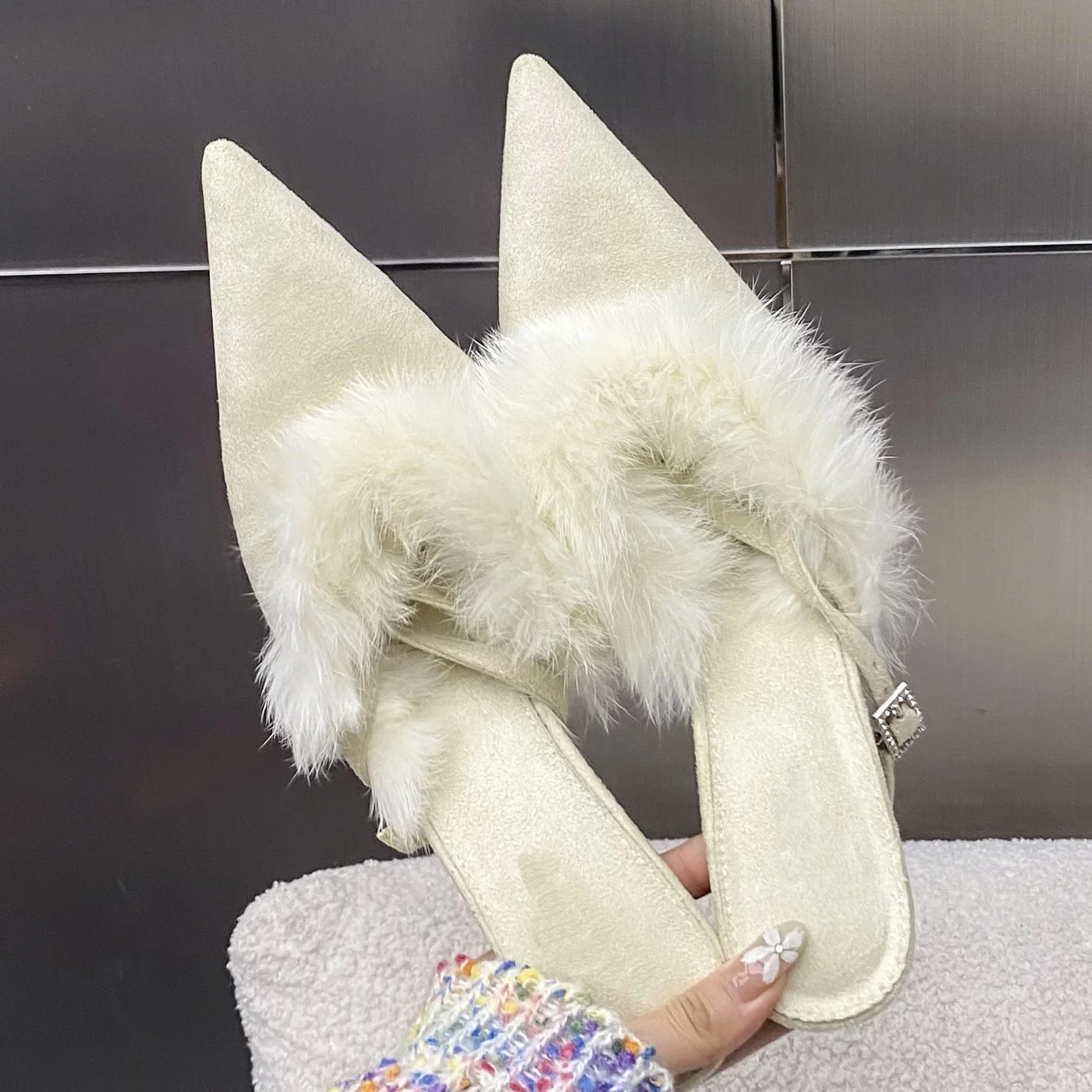 Eilyken уличный стиль женские туфли-лодочки с острым носком и пряжкой на ремешке