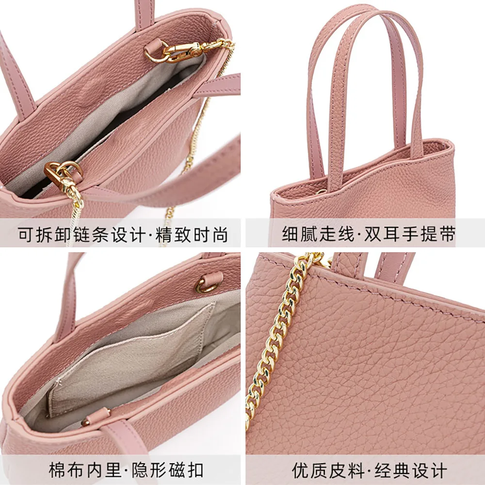 Stylish Soft Togo Leather Shoulder Bags for Women with Chain 2023 New Luxury Ladies Handbags Crossbody Bags Candy Colors