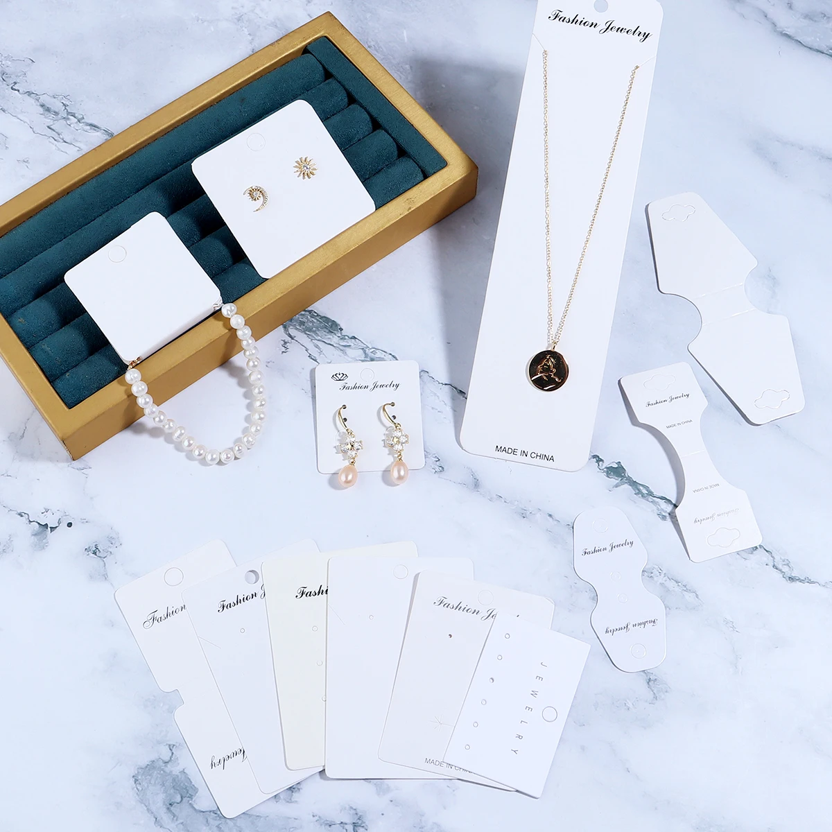 Многофункциональная белая упаковочная карта для ювелирных изделий складная DIY
