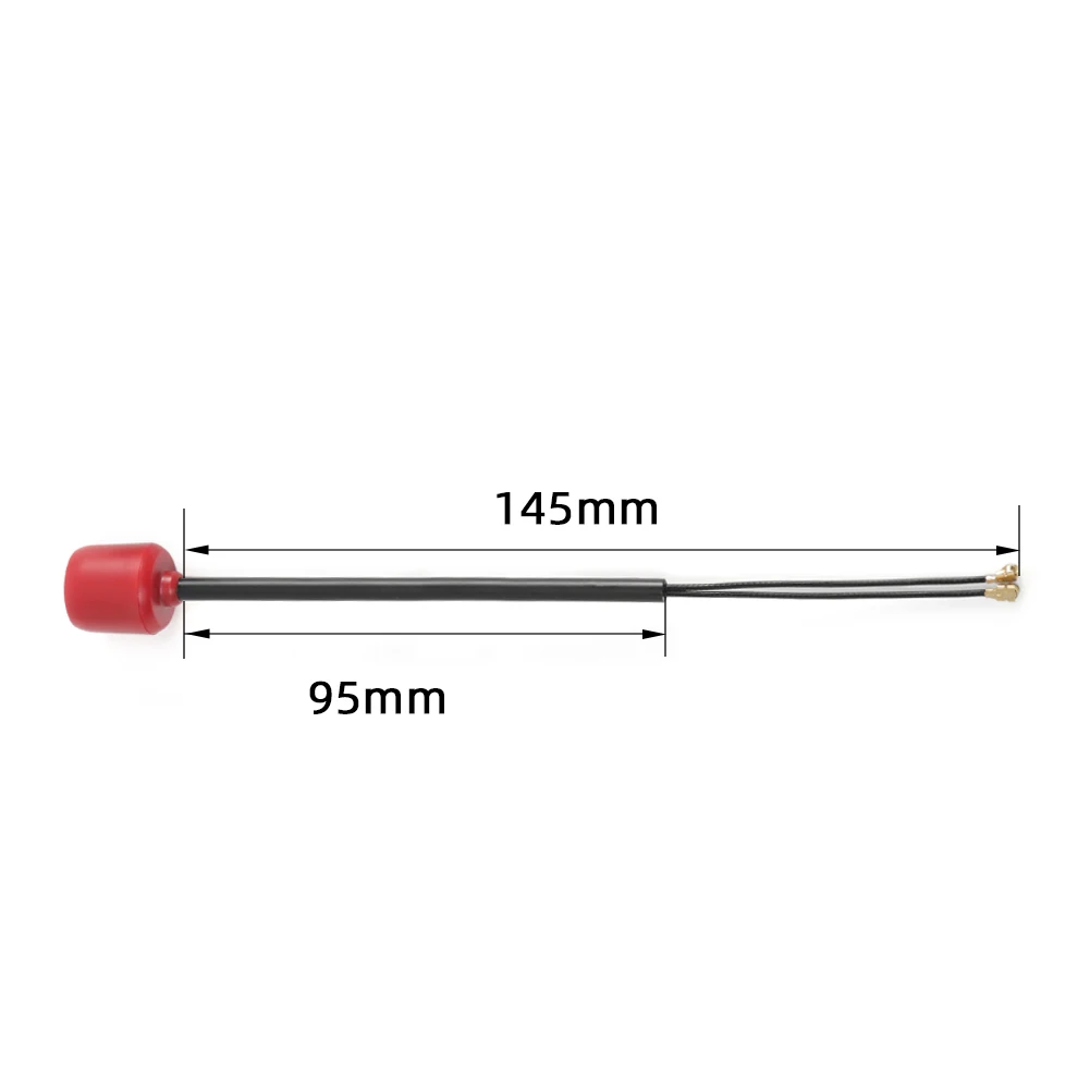 FlyFishRC Dual-Band 5.8Ghz/2.4Ghz UFL 145mm Red antenna for DJI O3