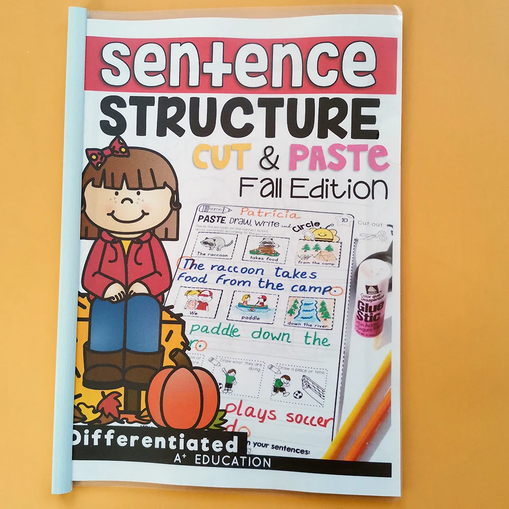 Season Sentence Writing and Cut Paste Structure Exercise Learning English Workbook Educational Training Book for Kids | Игрушки и хобби