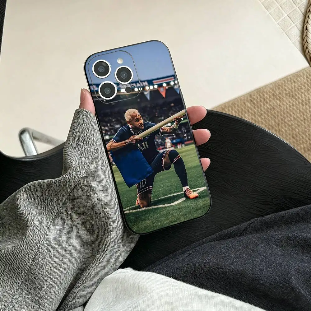 Фото Чехол для телефона 10-N-Неймар Футбол для iPhone 17, 16, 15, 14, 13, 12, 11 Plus, Pro Max и других моделей, мягкий черный чехол №3