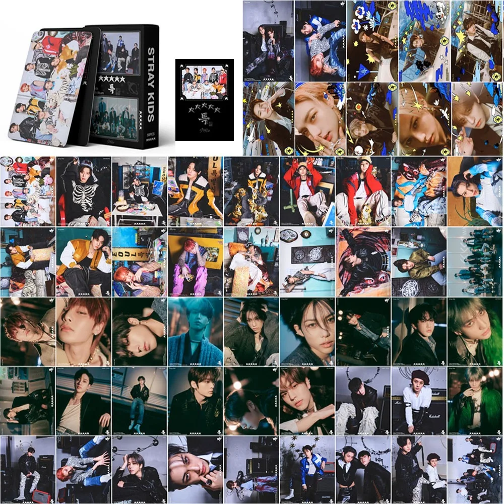 

55pcs/box Kpop Stray Kids Korean Group Photo Album 5-STAR LOMO Cards High Quality HD Photo for Fans Collection