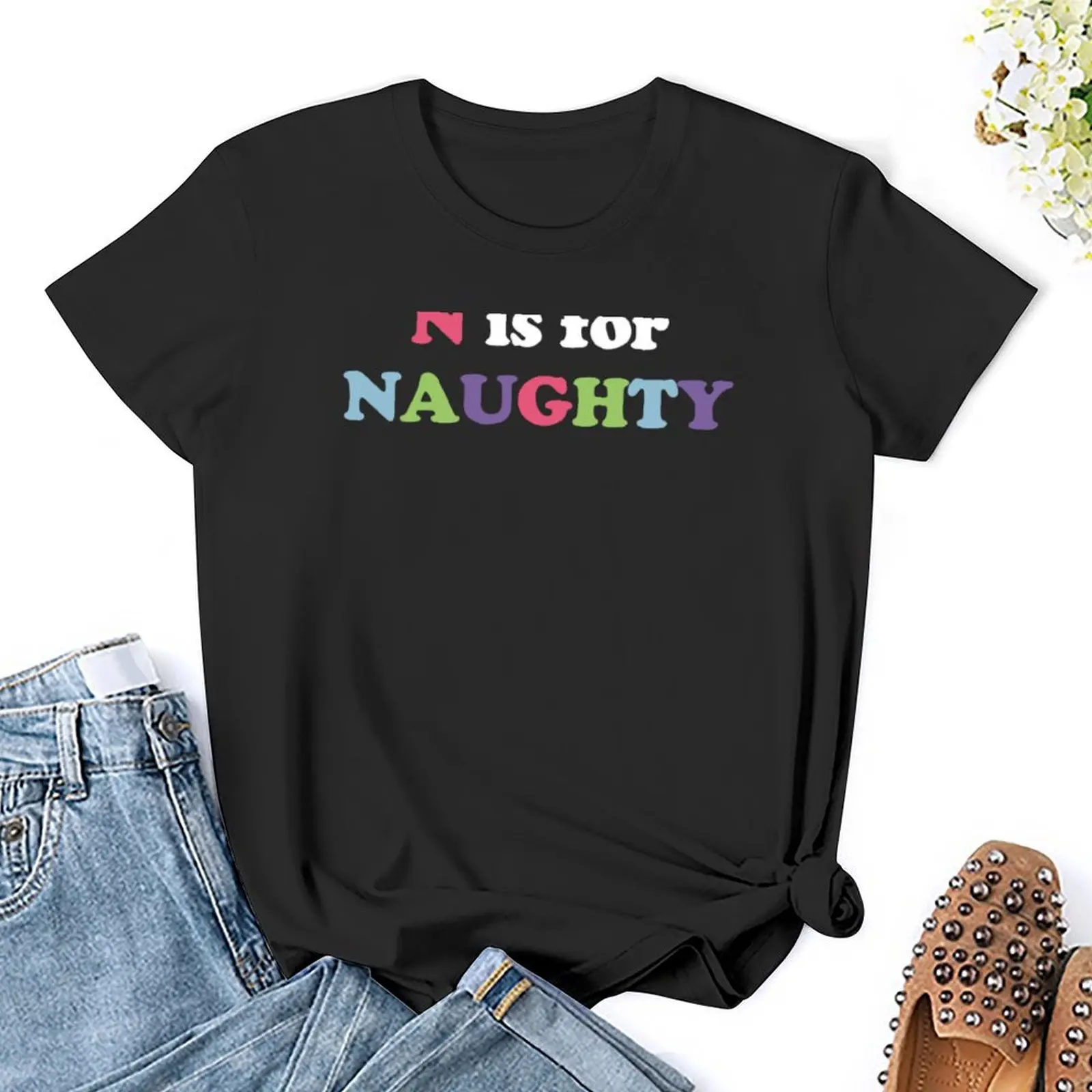 Футболка N Is For Naughty (Kath & Kim) с животным принтом для девочек