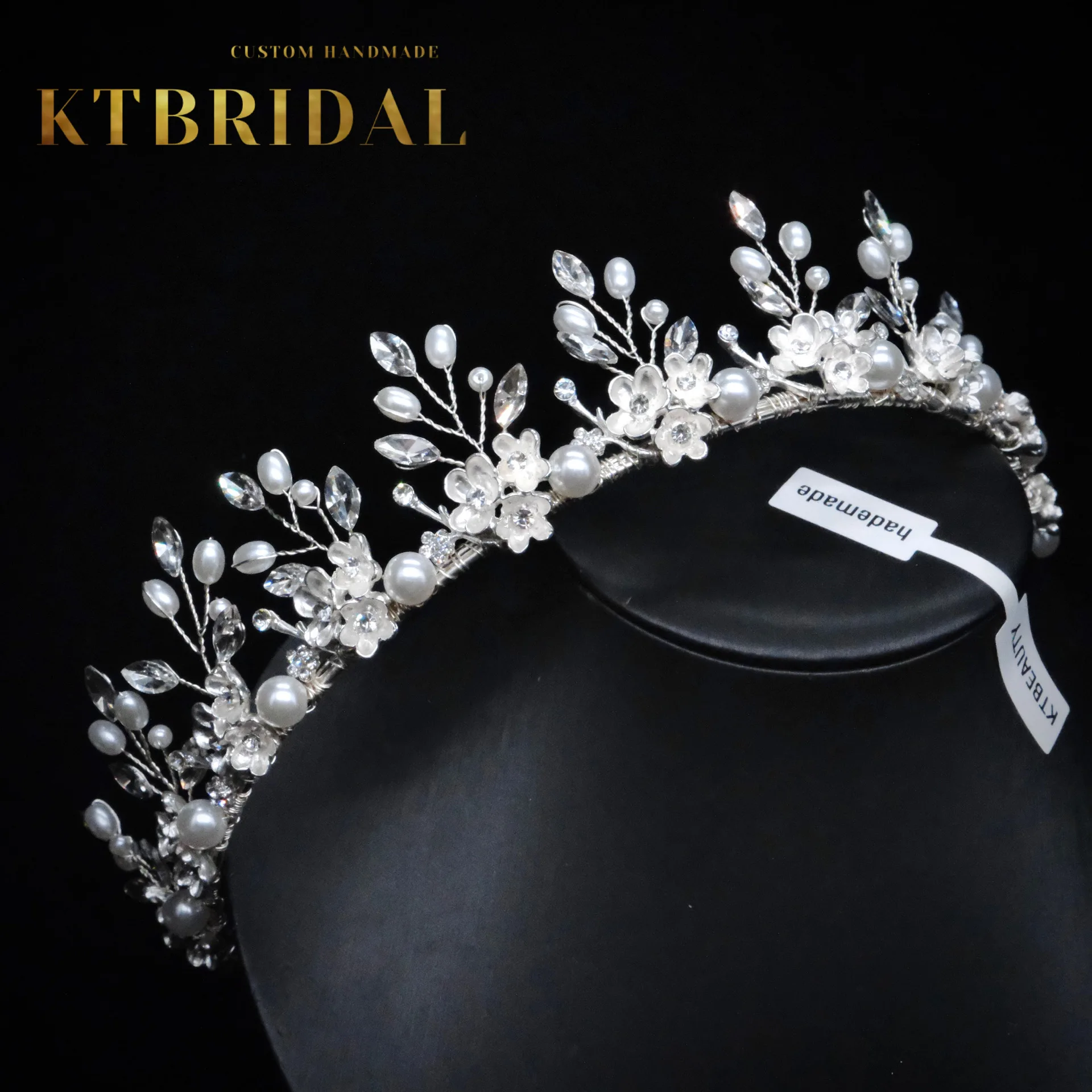 Новинка KTBRIDAL тиара ручной работы свадебные головные уборы хрустальные листья модные ювелирные изделия женский подарок свадебные аксессуары