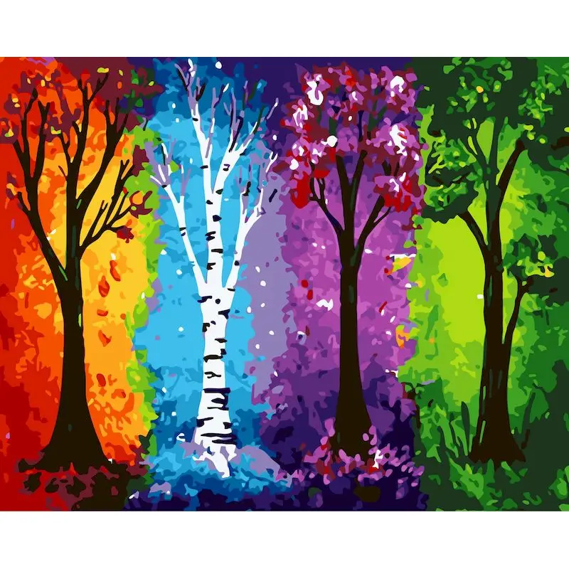 

GATYZTORY Picture By Number Abstract Tree Drawing On Canvas HandPainted Art Gift DIY Frame Painting Oil Painting Kits Home Decor