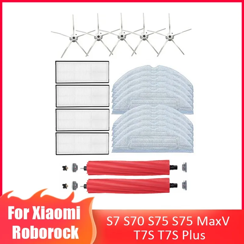 

Promotion Main Brush Side Brush Hepa Filter Mop Cloth For Xiaomi Roborock S7 T7S T7S PLUS Vacuum Cleaner Spare Parts