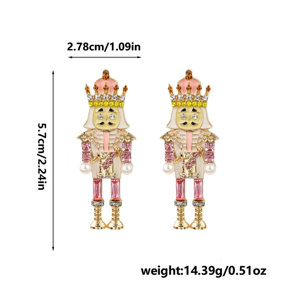 Милые серьги-подвески из сплава в виде гайкера Хрустальная корона Мультяшные