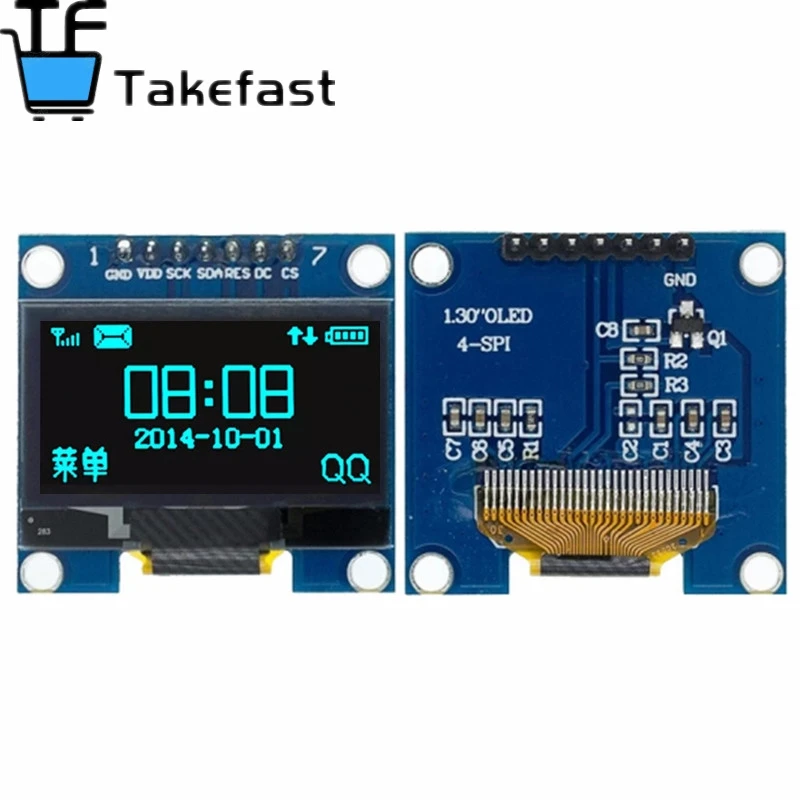 Органический модуль светодиодного дисплея 1 3-дюймовый белый/синий SPI/IIC I2C