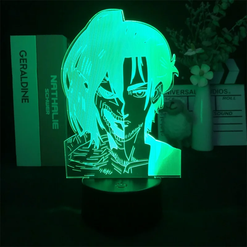 

Attack on Titan Eren Jaeger Night Light Princess Lamp Alarm Clock Base Light Indoor Delivery Japanese Anime Manga Teenagers