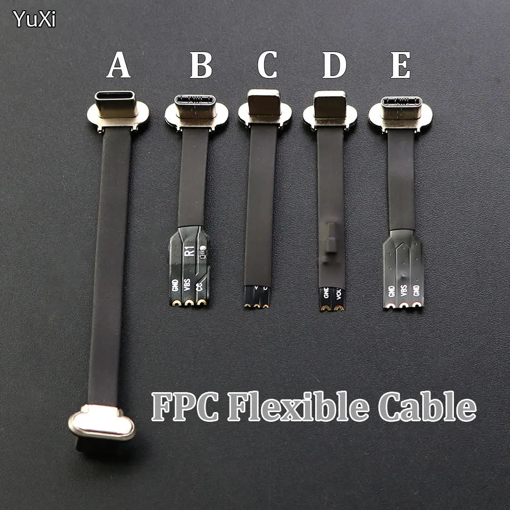 

USB C Type-C FPC 2pin 3pin with Resistor R1 Soft Flat Cable Male Charging Cable Fast Charge Charging Wire Extention for Phone
