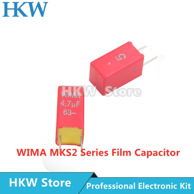 5 шт. оригинальный WIMA 4,7 мкФ 63V Красный MKS2 5 мм пленочный ...