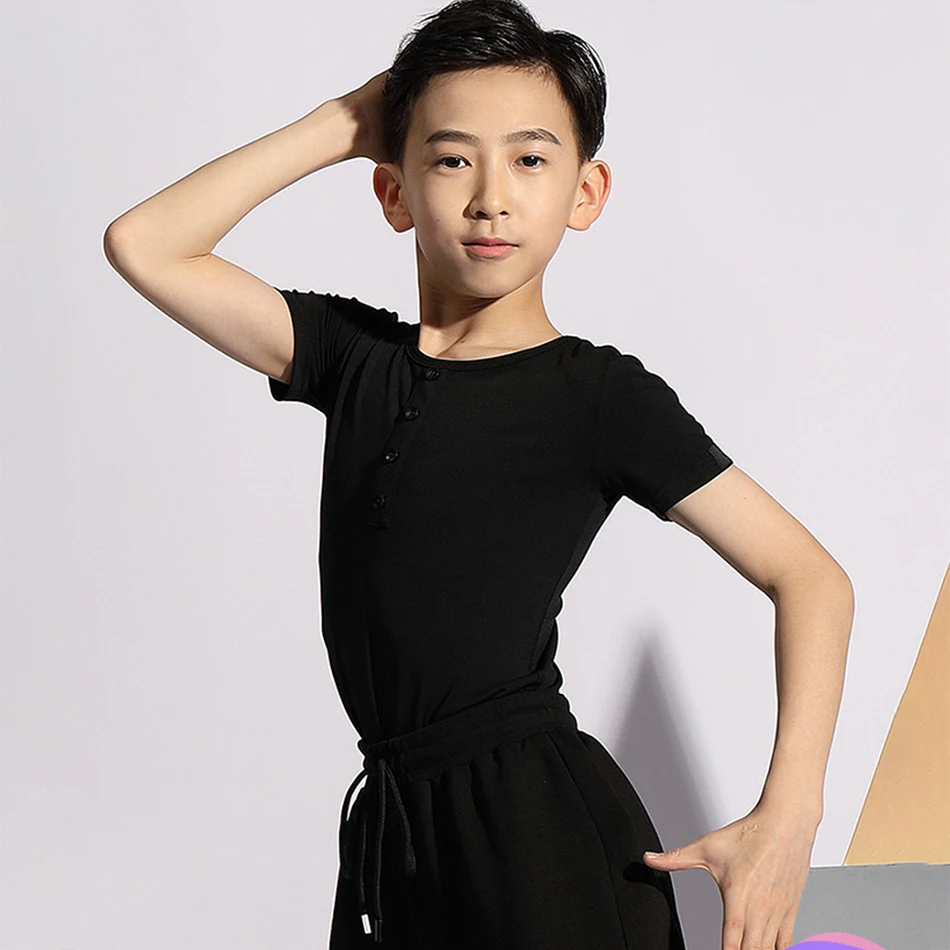 

Детские топы для латиноамериканских танцев с коротким рукавом и круглым вырезом