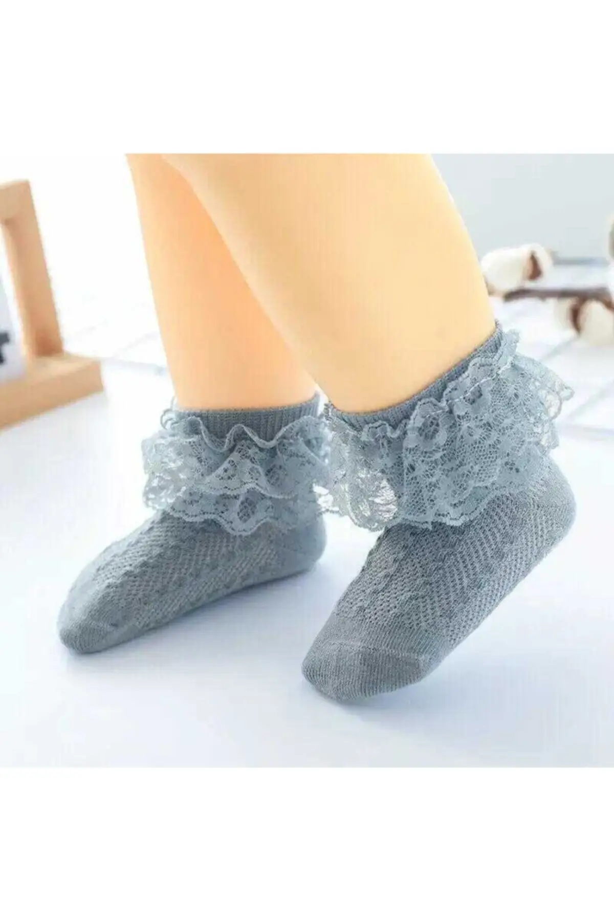 

Синие носки с оборками нижнее белье