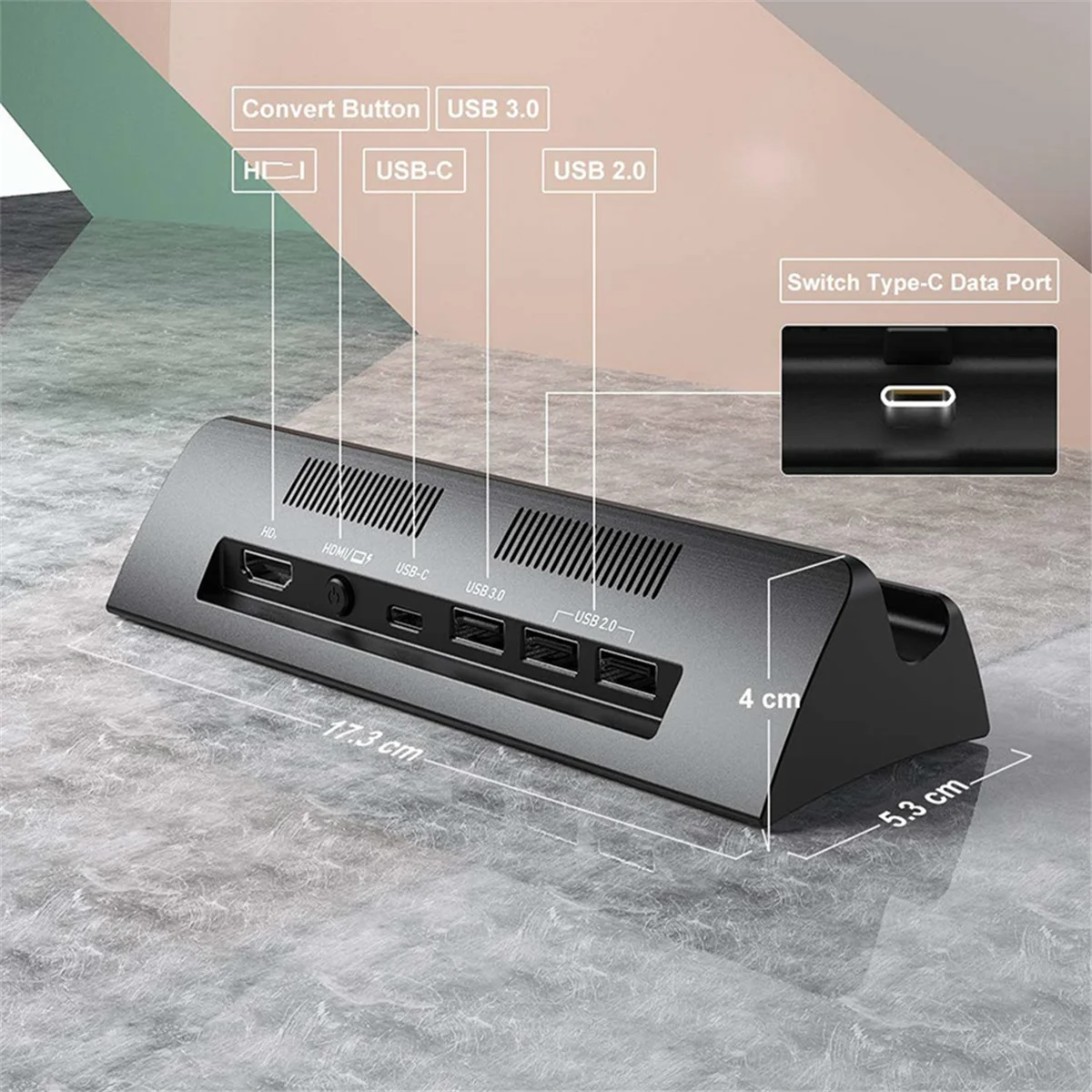 Зарядная док-станция для Nintendo Switch с HDMI-совместимым адаптером USB 3.0 2.0 телевизора