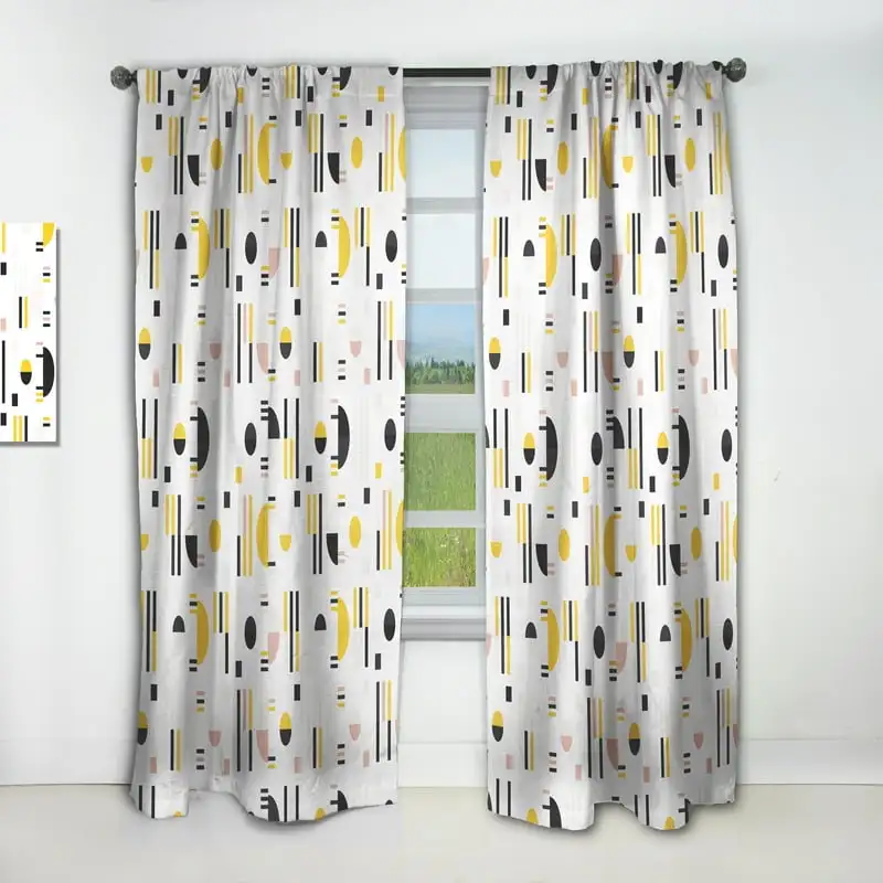 

Floral Light Filtering Grommet Top Curtain Panel Pair, 54"x84", Light Grey, Set of 2