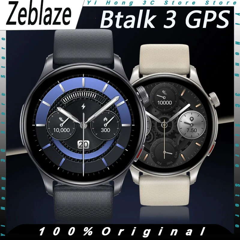 Смарт-часы Zeblaze Btalk 3 GPS 1 43 дюйма AMOLED двойной ремешок телефонные звонки