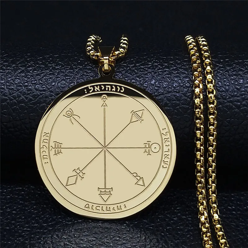 

Fashion Good Luck Solomon Fortune Seal Stainless Steel Necklace Pendant Men's and Women's Jewelry Gifts