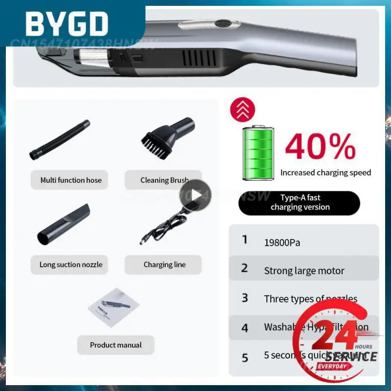 

Car Vacuum Cleaner High-power Portable Cordless Handheld Home & Car Dual Use Easy To Clean Vehicle Mounted Vacuum Cleaner Mini