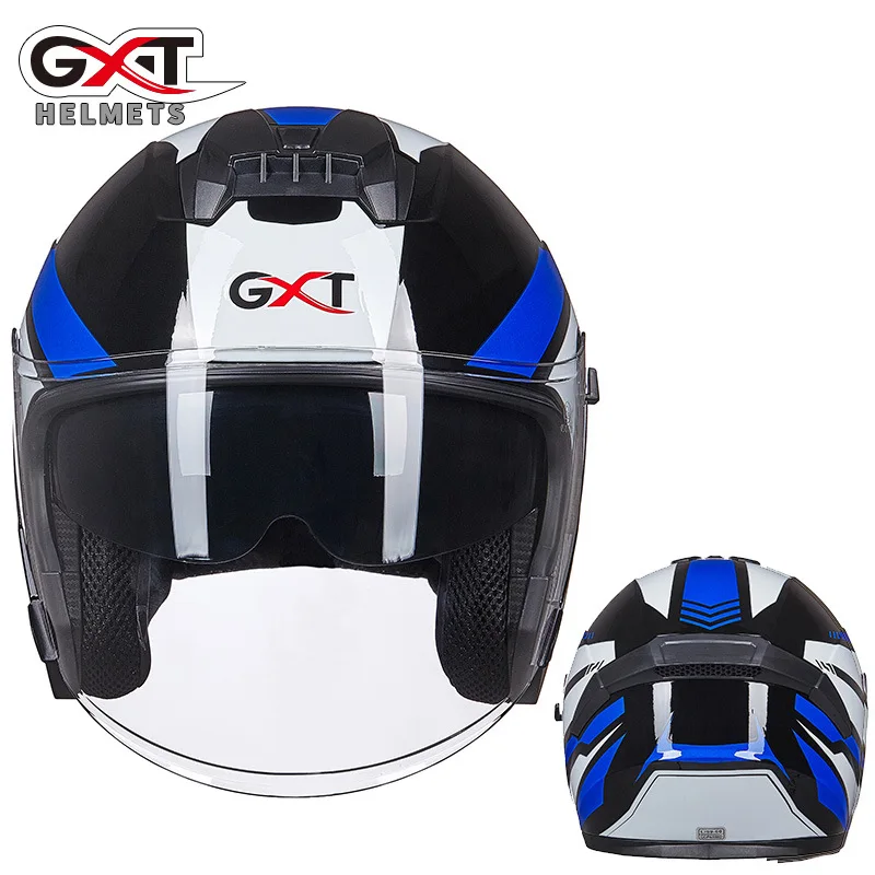 

GXT Electric Motorcycle Unisex Crash 3/4 Jet Motorbike Capacete Safety Cascos Open Face Casque Summer Double Visor Sunscreen