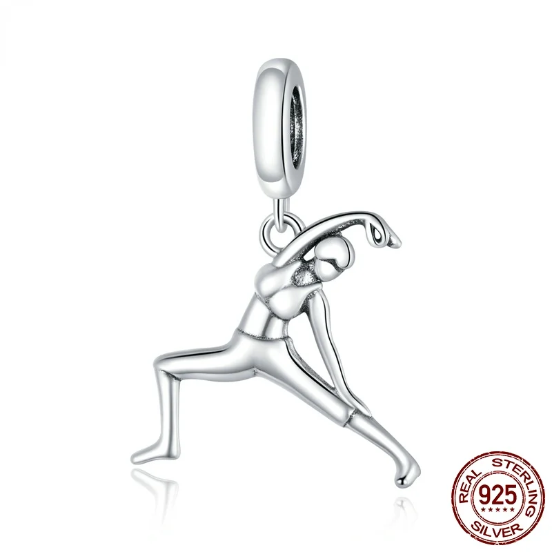 

Yoga Position Charm for Original Bracelet&Bangle 925 Sterling Silver beads Metal Beads DIY Jewelry Making BSC386