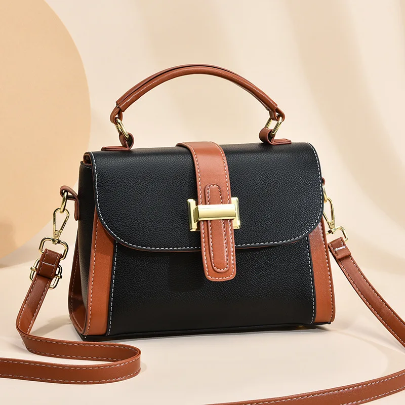 

Fashion For Luxury Handbags Women'S Patchwork Bags Designer 2022 Crossbody Pu Leather Black Soft Messenger Flap Bag