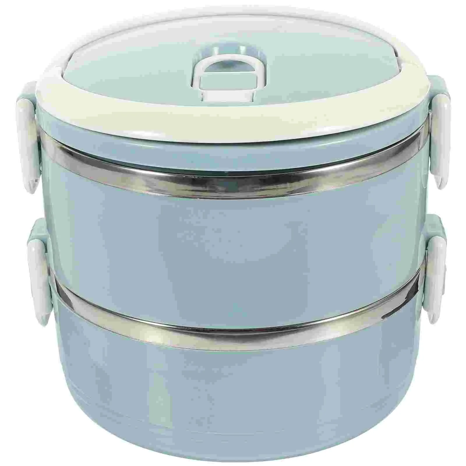 

Box Bento Lunch Tiffin Stackable Work Metal Leakproof Picnic Camping Stacking Portable Layer Double Steel Stainless Thermal