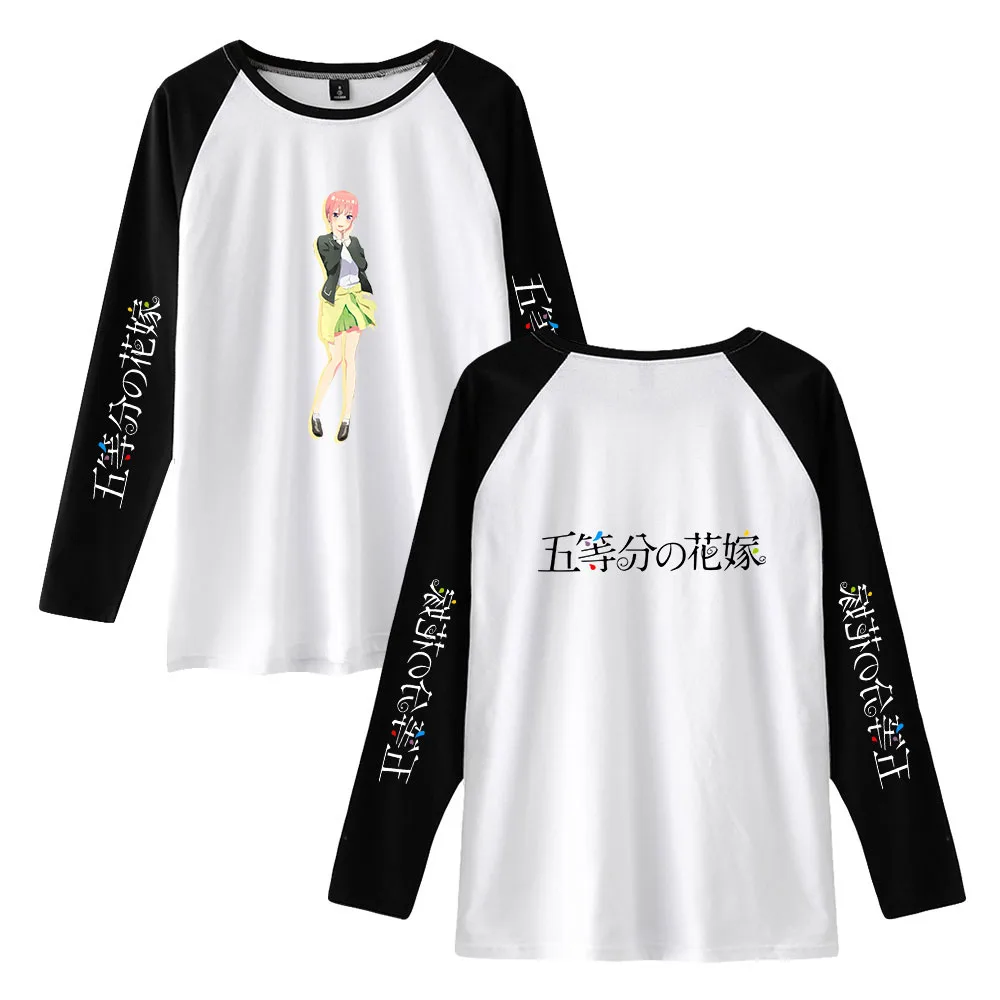 

Футболка с длинным рукавом для мужчин и женщин, стильная модная рубашка с принтом в стиле аниме Quintuplets, уличная одежда в стиле Харадзюку, Топ с длинным рукавом реглан