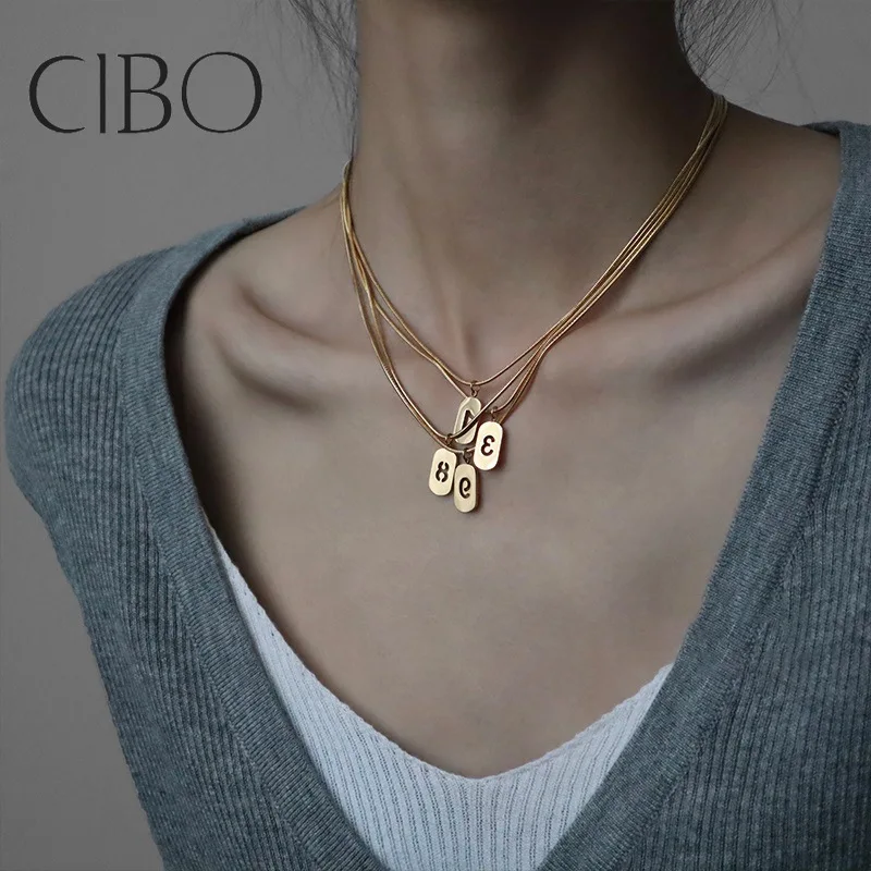 Титановое цифровое квадратное ожерелье женское нишевое дизайнерское до ключиц