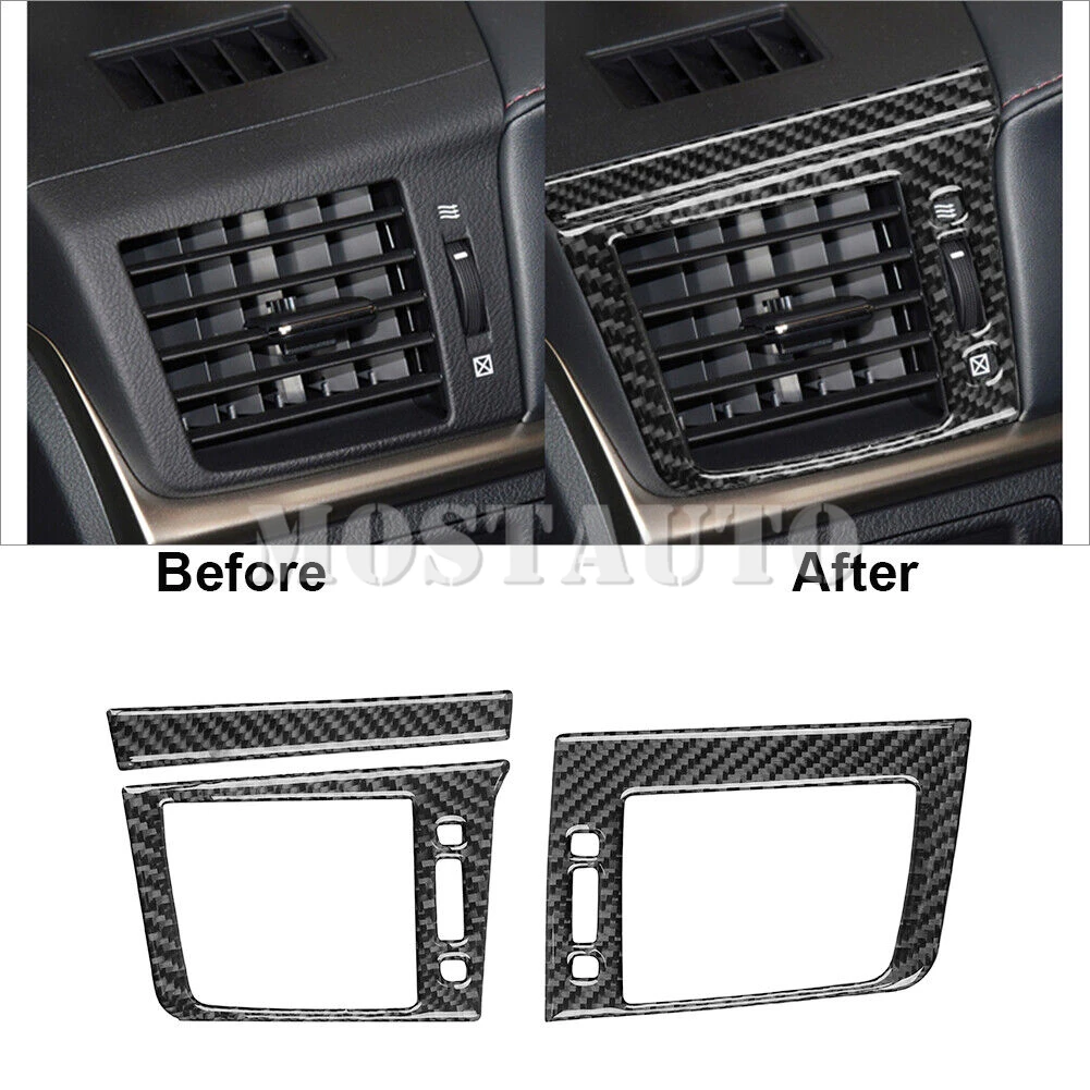 

For Lexus CT CT200h Soft Carbon Fiber Interior Dashboard Side Air Vent Outlet Cover Trim 2011-2020 3pcs （2 Color）