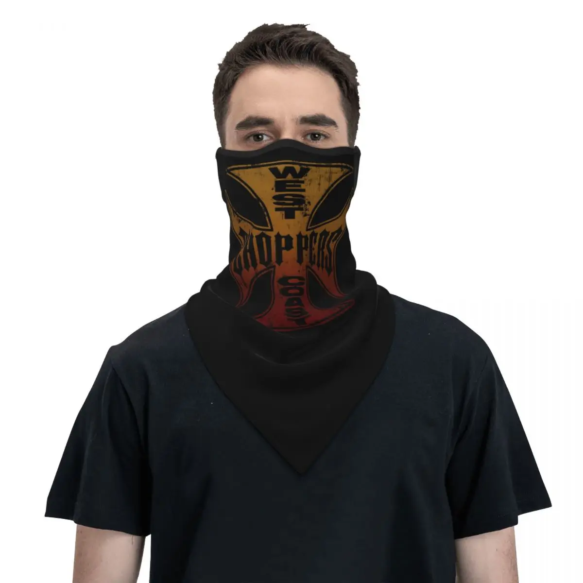 

West Coast Iron Cross Choppers Neck Gaiter Men Women UV Protection Winter Bandana Scarf for Ski