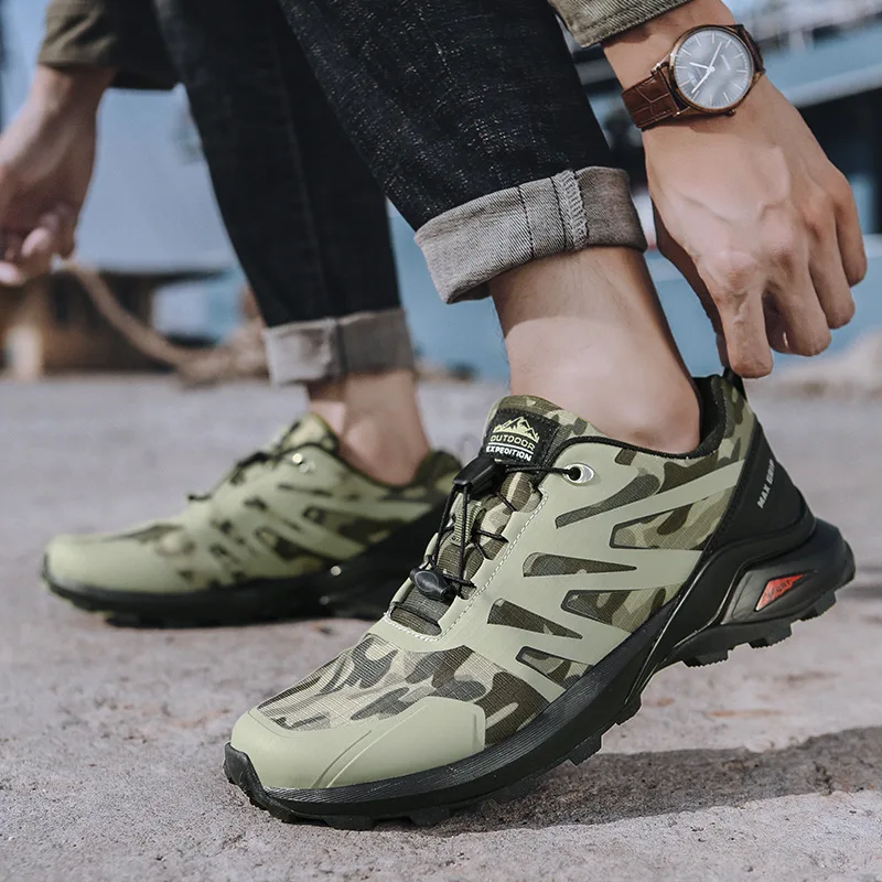 SALUDAS Outdoor Climbing Shoes Men Waterproof Camping Hiking Sneakers Field Hunting Shoes Men's Trail Running Sneakers Male