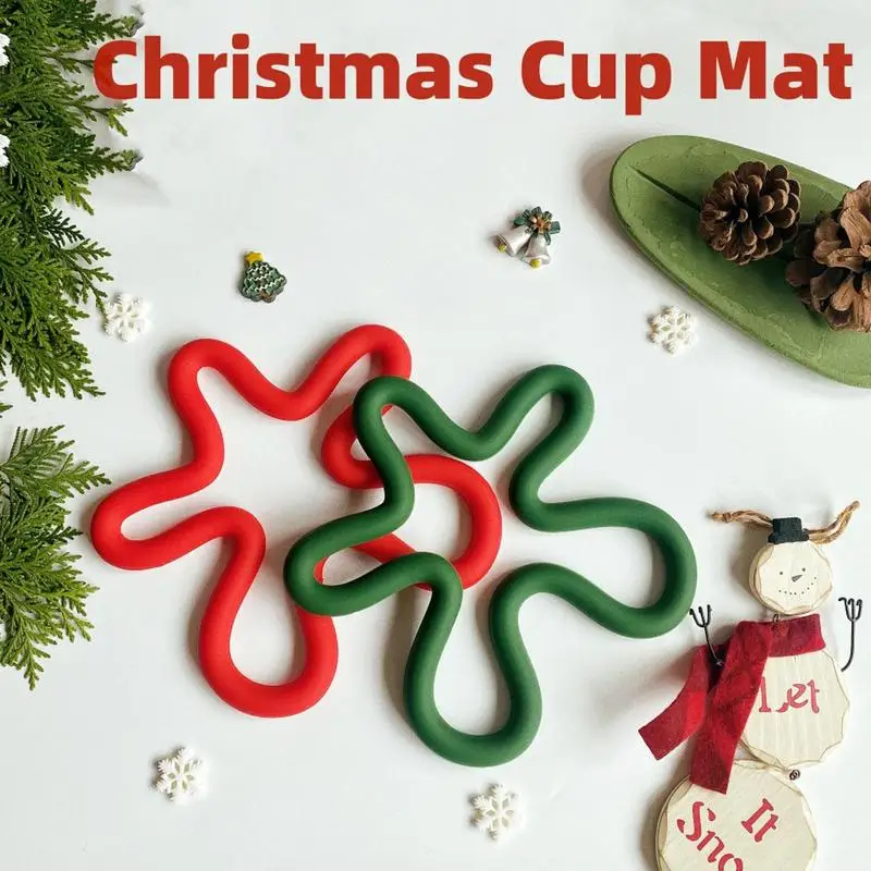 Рождественские подставки силиконовая тарелка для тарелок коврик горшка