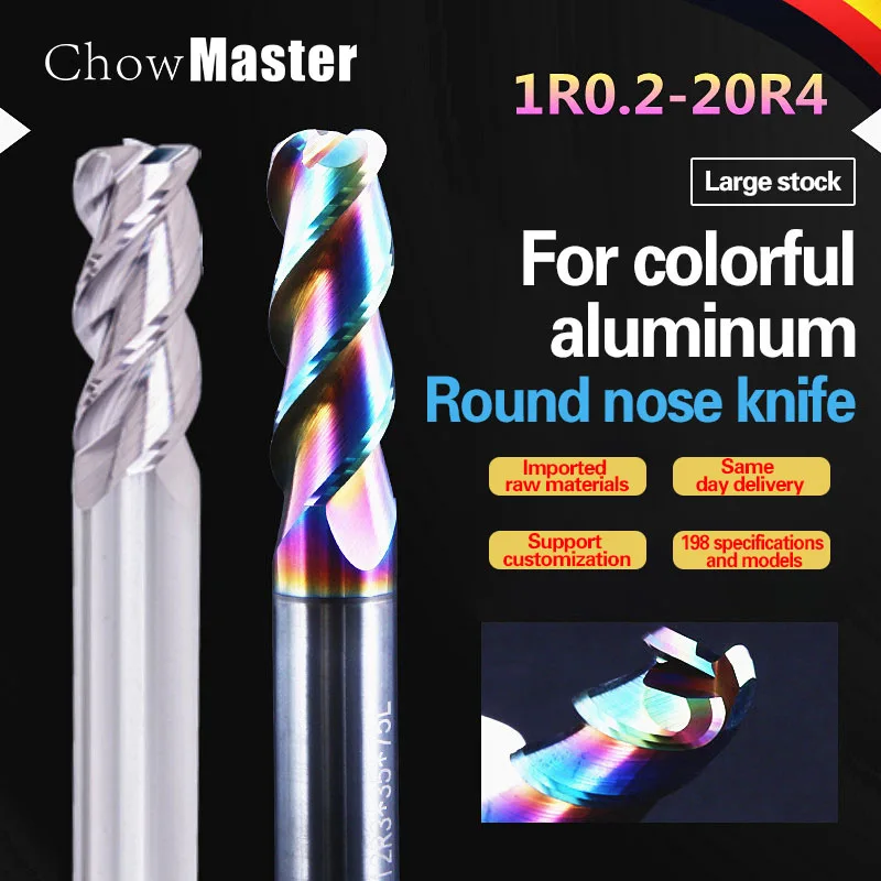 

Round Nose Mills Metal Fillet Radius End Mills CNC R Bullnose Cutter Carbide Metal Mills 3F Surface