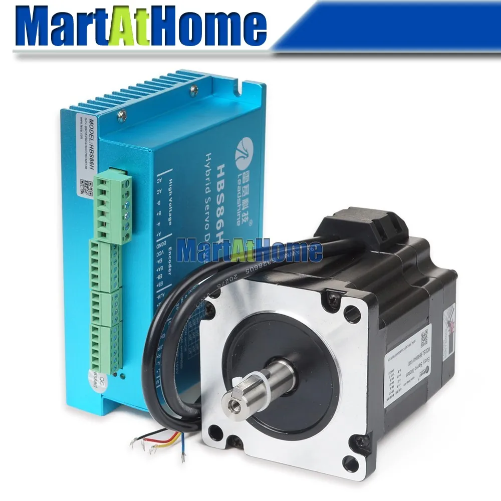 

Leadshine 300W 20-70V DC Hybrid CNC Servo Drives Set - HBS86H Drive + 86HS40-EC Motor 566 oz-in (4.0 Nm) #SM585 @SD