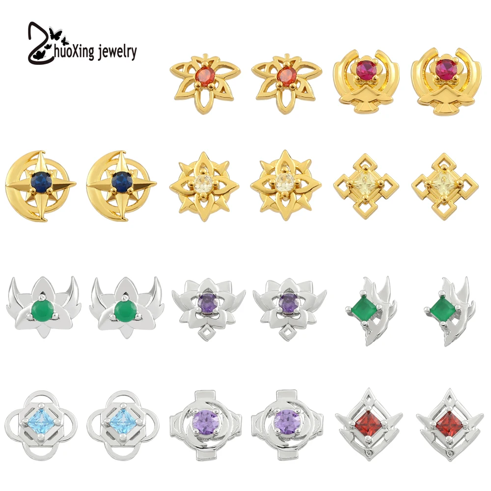 

Popular Game Genshin Impact Accessories Gift Anime Stud Earrings Men Jewelry Piercing Earrings for Girls Jewellery Trendy