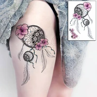 tattoo stickers feather dreamcatcher pink mandala flower tatoo temporary fake tattoos for women men body makeup waterproof art