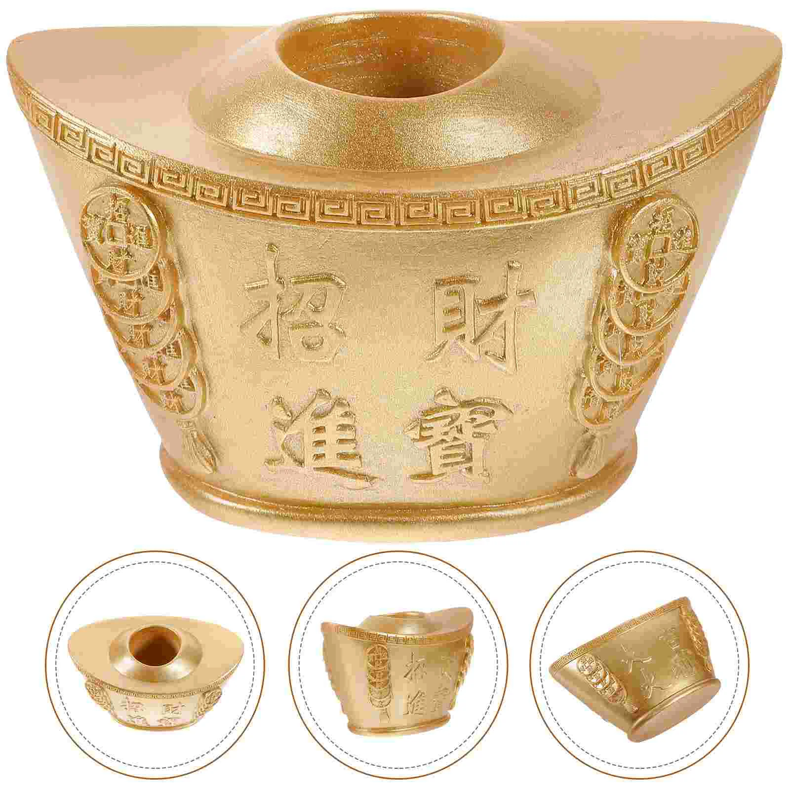 

Ingot Ornament Toothpicks Decorative Craft Home Figurine Shape Dispenser Resin Desktop Adornment Scene Office Modeling