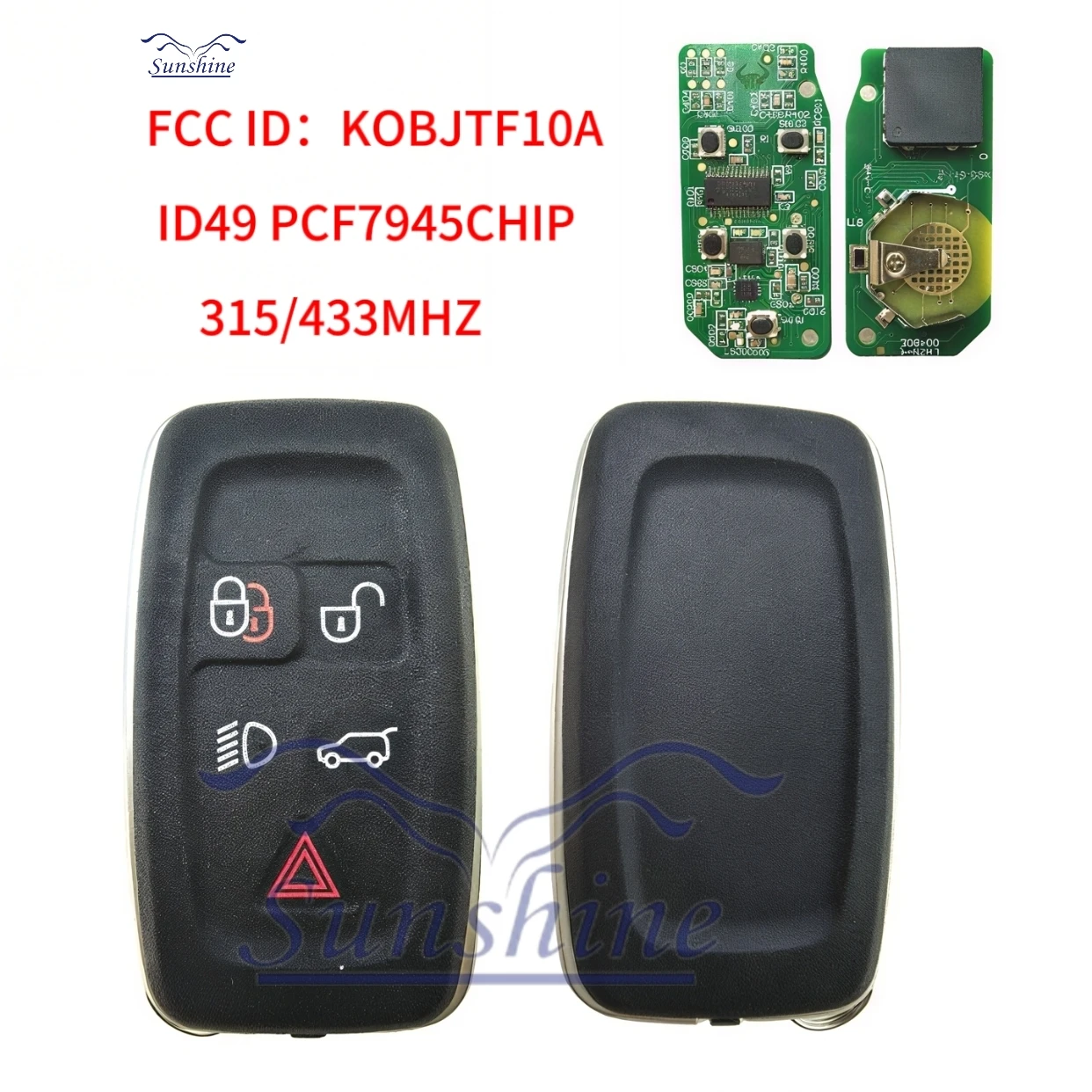 

Sunshine ID49chip 315/433 МГц дистанционный ключ от машины для Jaguar XJ XF XE F PACE Land Rover Range Rover Sport Vogue Evoque Velar KOBJTF10A