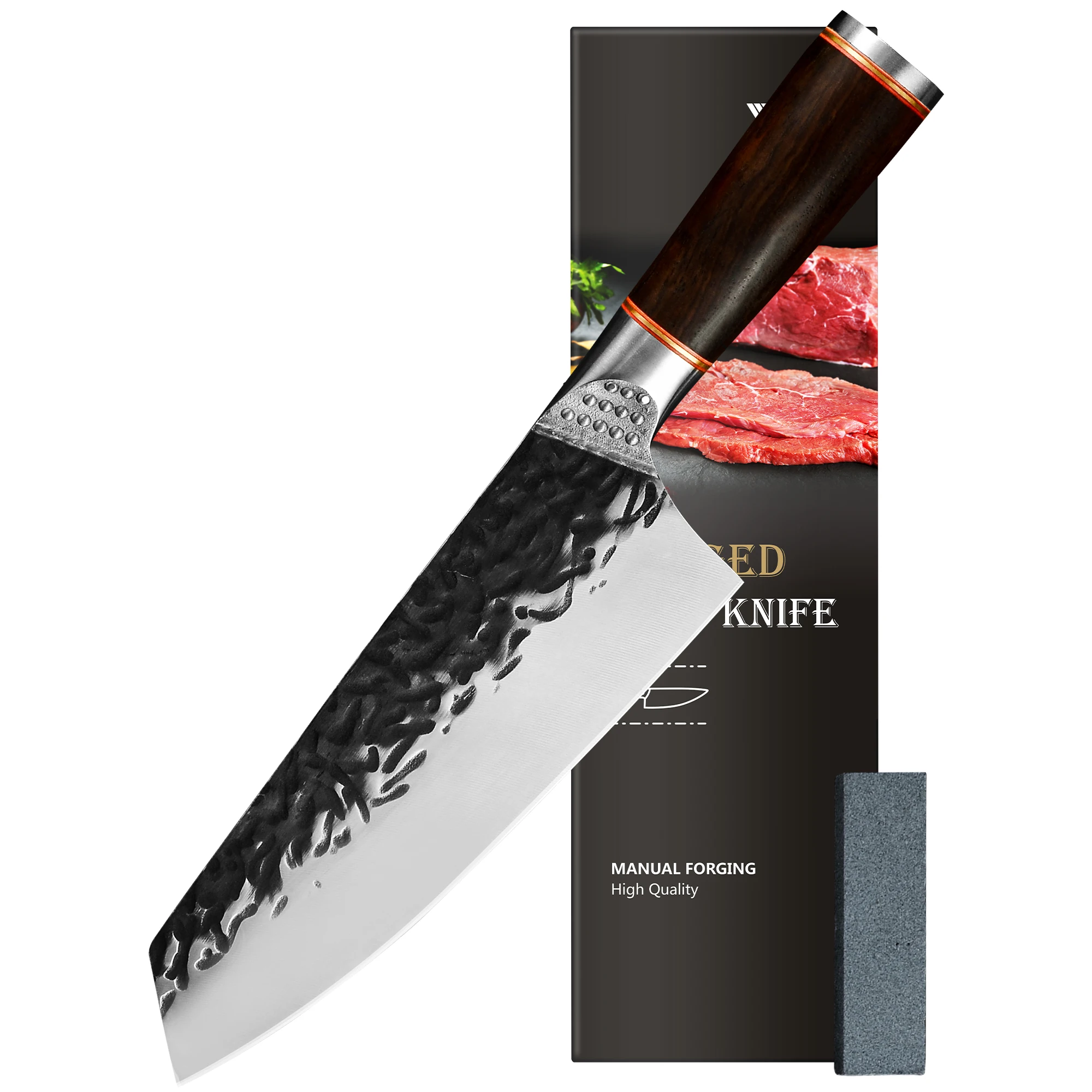 

XYj 7-дюймовый зеркальный нож для мяса из нержавеющей стали, кованый нож для нарезки овощей, лосося, шеф-нож, инструменты для готовки
